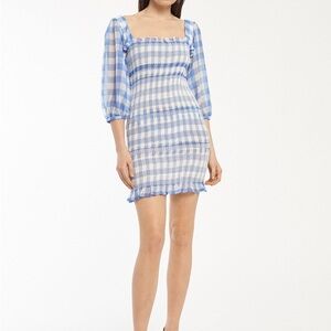 Capulet Blue Checkered Mini Dress